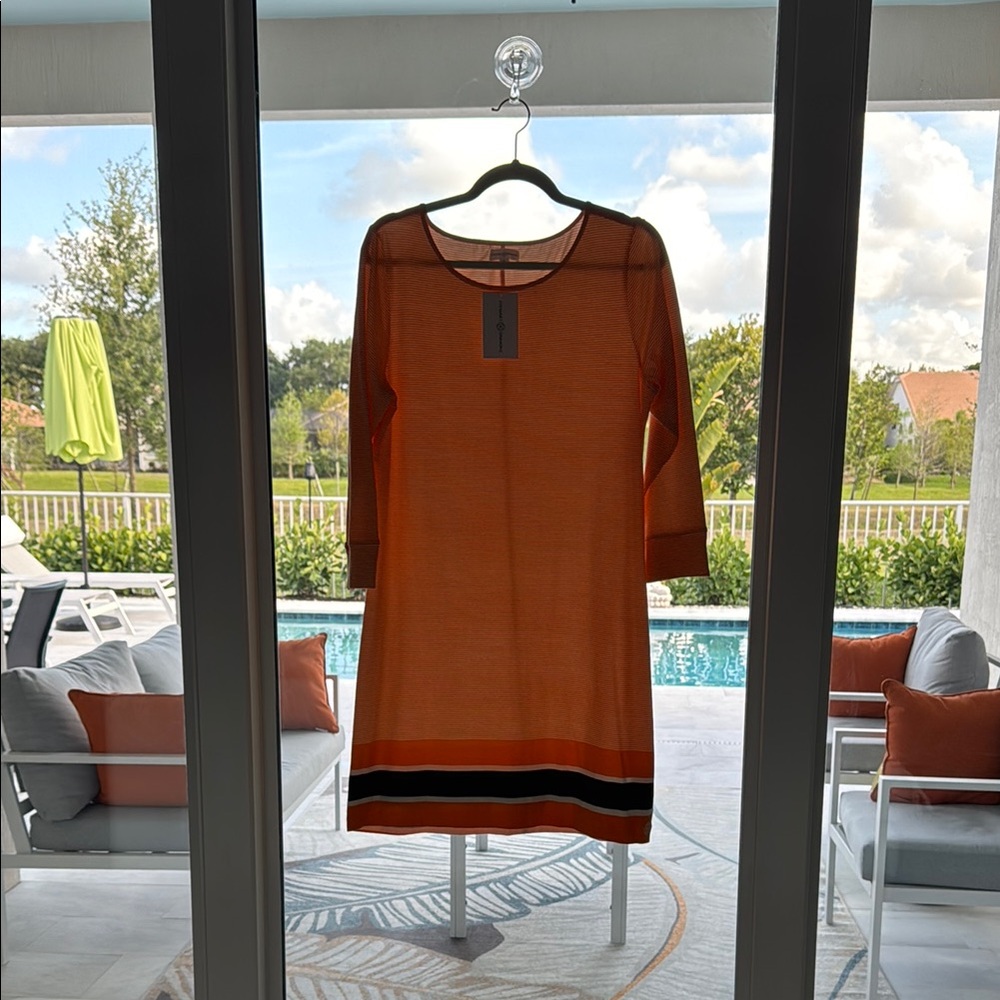 Orange Sheath Stewart Simmons Dress Crew Neck Tennessee 🧡 VOLS Game Day 🏈 UTK